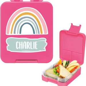 gutmarkiert -Personalised Lunch Box with Name - Microwave and Dishwasher Safe Ideal for Children Motif of Your Choice Colour: Dark Pink