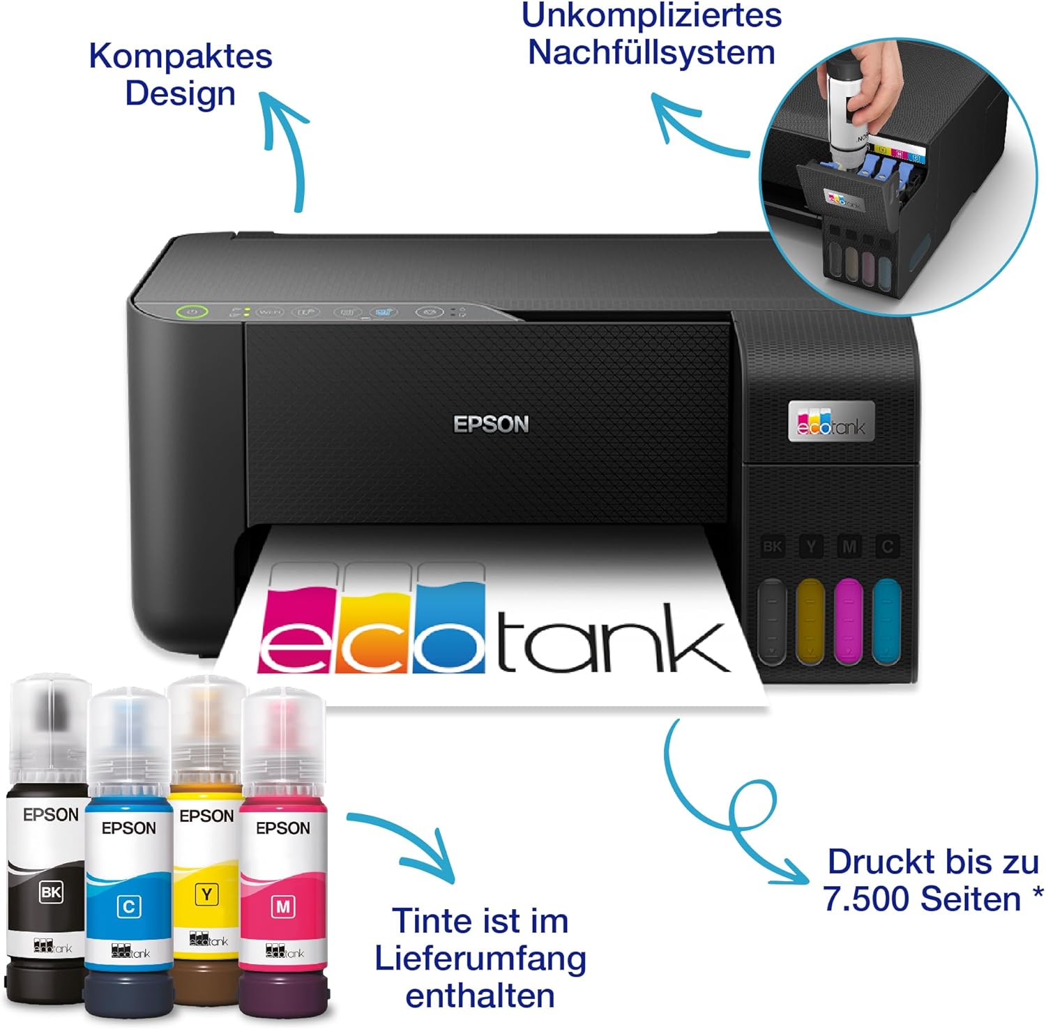 Epson EcoTank ET-2862 A4 Multifunction Wi-Fi Ink Tank Printer with up to 3 years of inks – Bild 2