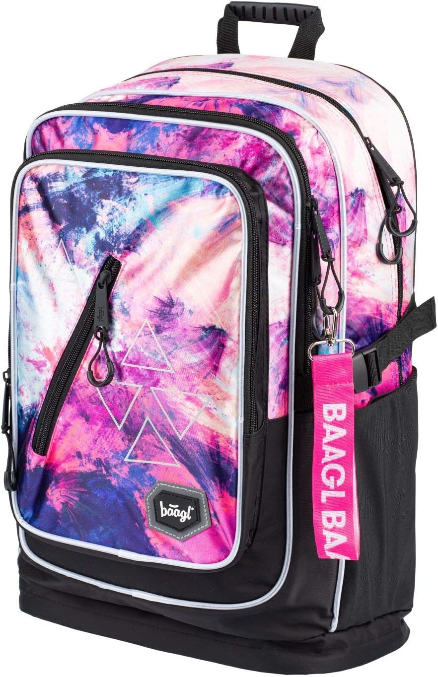3 Cubic Set - Girls’ School Backpack Set 3 Pieces - School Bag from approx. 3rd grade - Primary School Satchel with Chest Strap - Ergonomic School Bag., abstract – Bild 2
