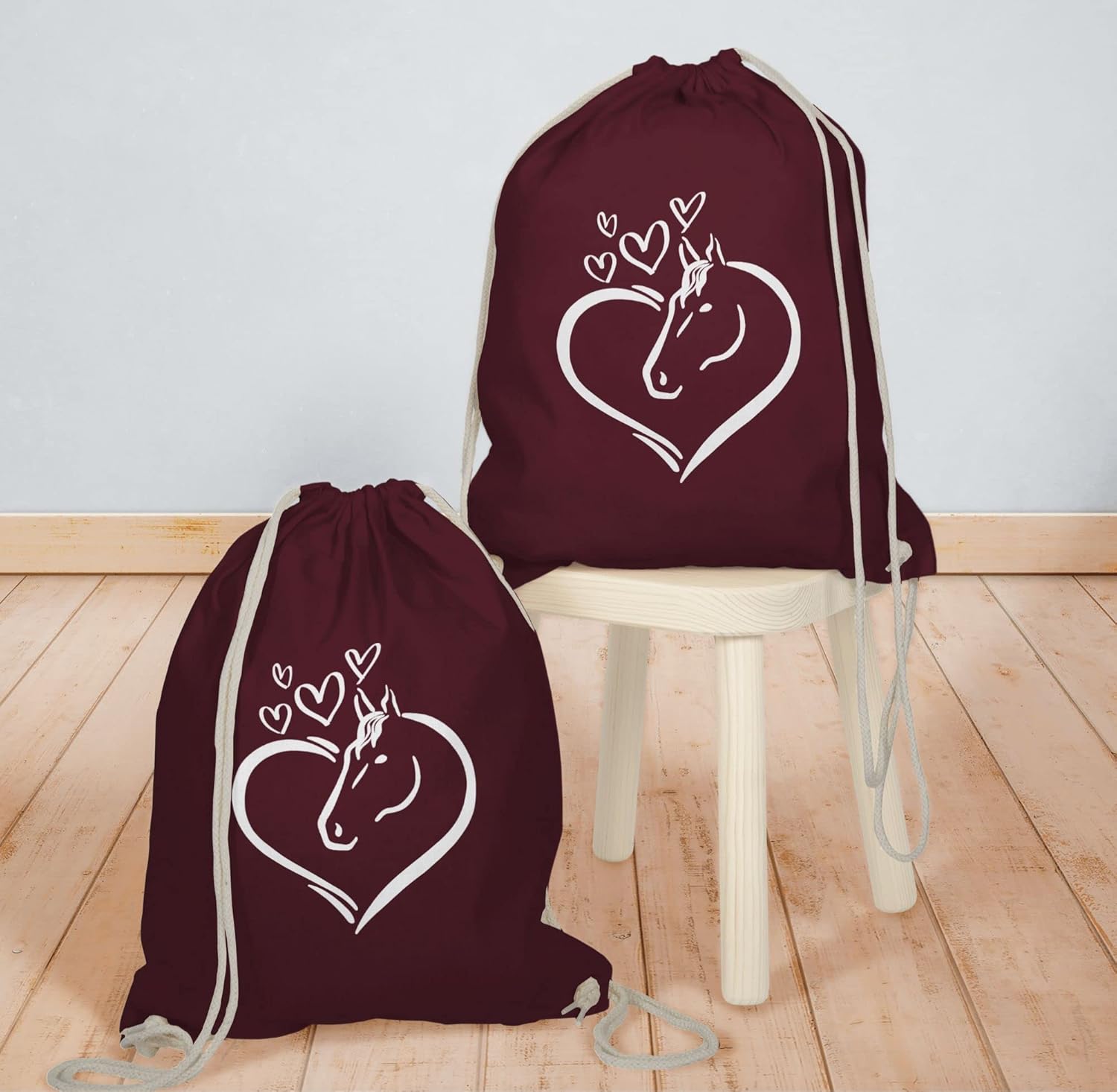 Shirtracer - Animal motif animal print - horse portrait in the heart - gym bag and fabric bag made of cotton – Bild 6