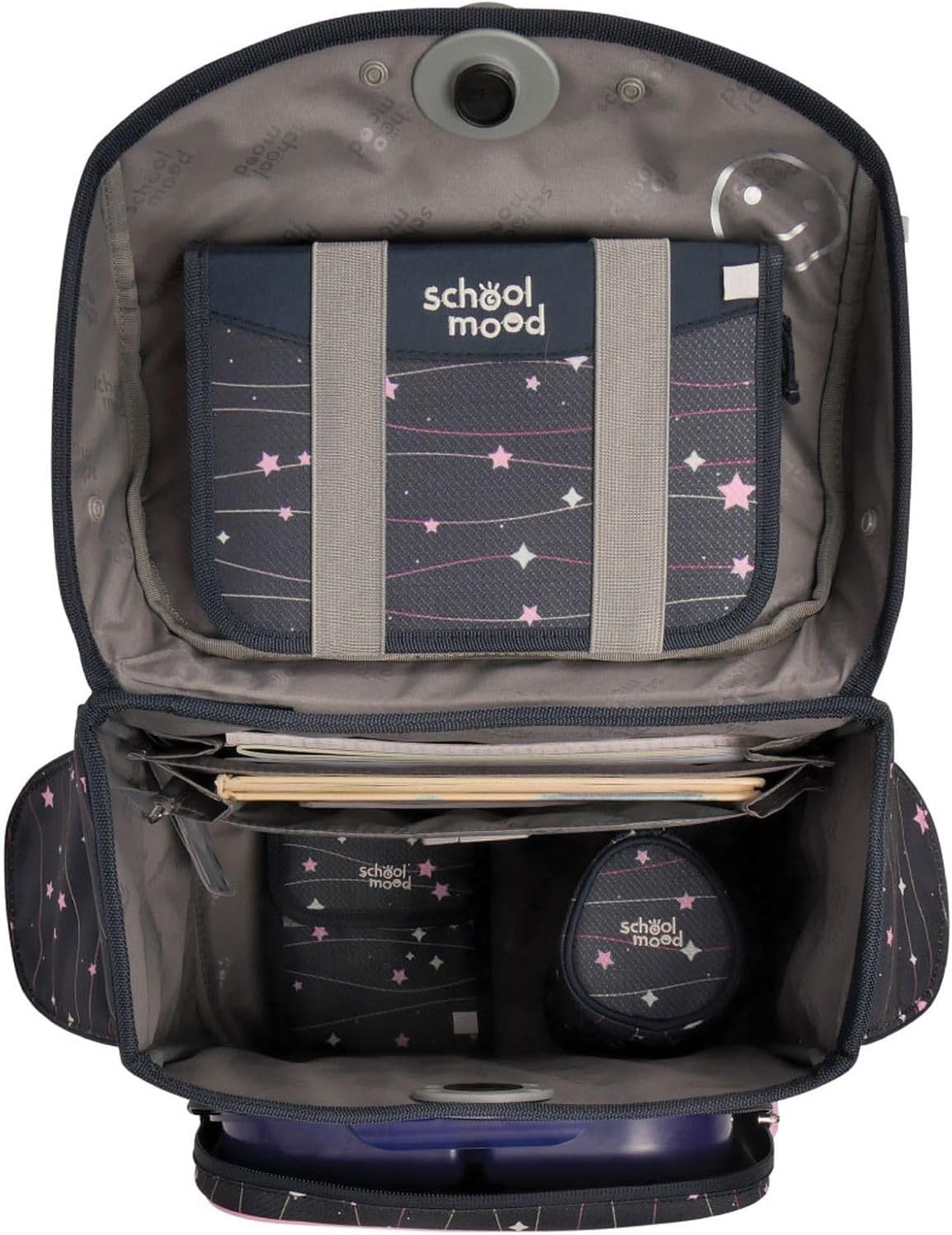 SCHOOL-MOOD Timeless Pro School Bag Set 7-Piece 23.5L Storage Space, Ergonomic Easy Fit System for 1 m to 1.50 m Height, Stable, Waterproof Fabric with Reflectors (Ella Horse) – Bild 7