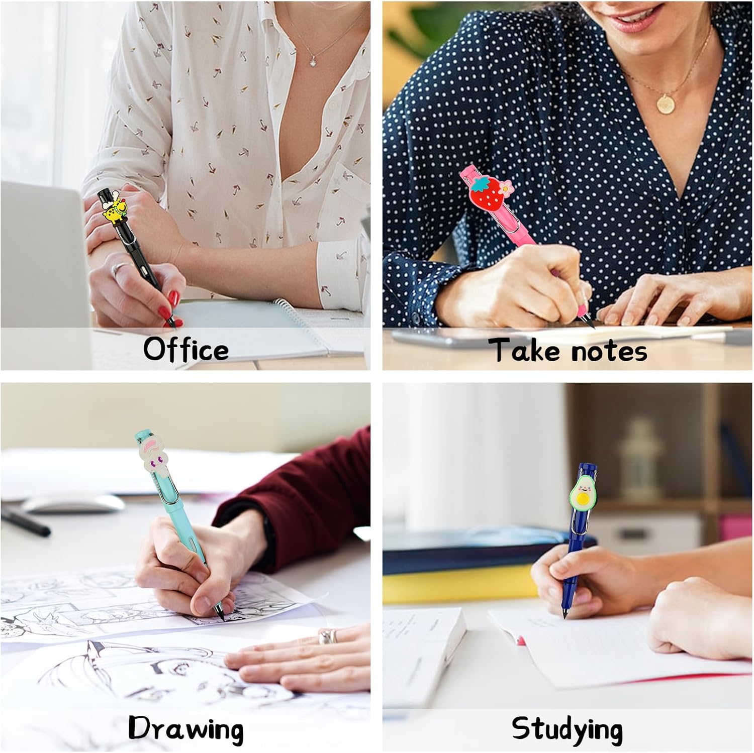 Kawaii Inkless Pencil with 10 Replacement Pen Refills, Permanent Pencil, Everlasting Without Sharpening, Eternal Writing Pen for Children, School, Writing, Sketch, Drawing, Pack of 10 – Bild 5
