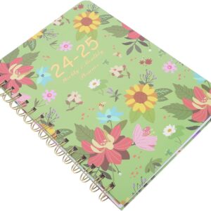 DOITOOL Akademischer Jahresplaner Mit Blumenmuster Spiralnotizbuch Wochen Und Monatsplaner To-do-listenblock Terminplaner Stundenplaner Tagebuch Besprechungsblock Checklisten-notizbuch