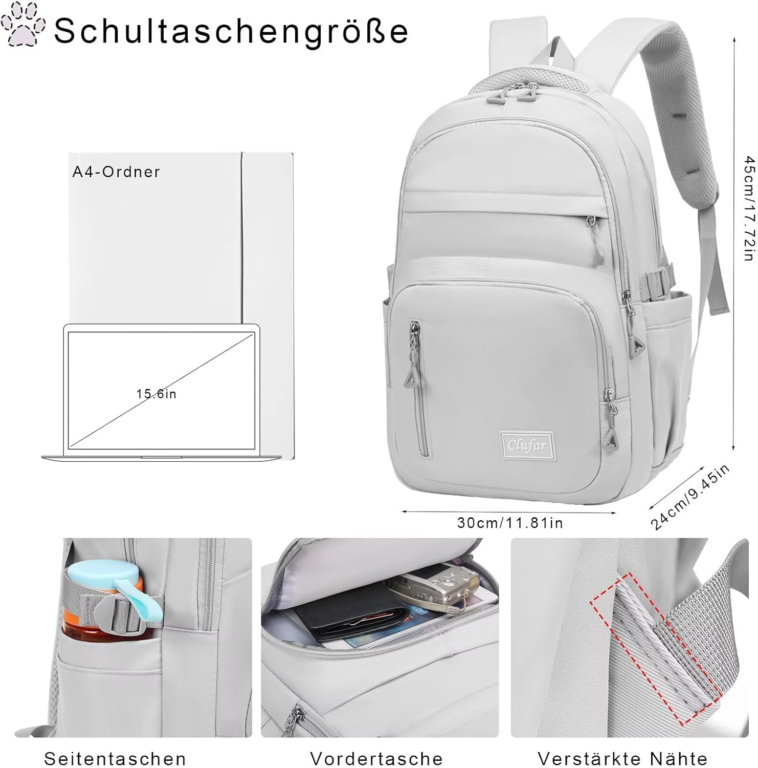 School Backpack Teenager Girls Boys School Bag Lightweight Backpack School School Bag Comfortable School Bag Laptop Backpack Multi-Pocket School Backpacks Waterproof Large – Bild 2