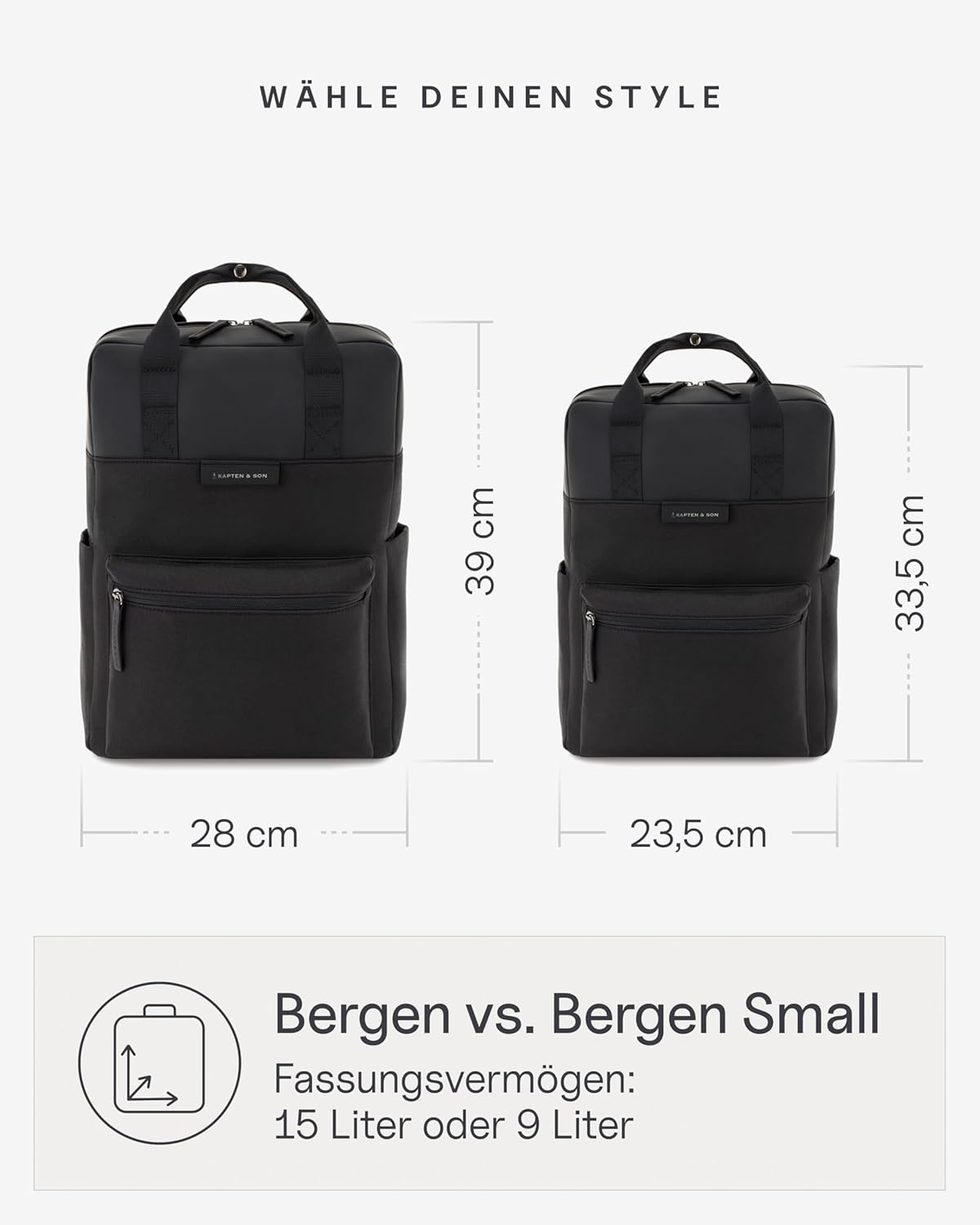 Kapten & Son Bergen Backpack for Men and Women, Daypack, Hand Luggage Backpack, Daypack, Water-Repellent – Bild 6