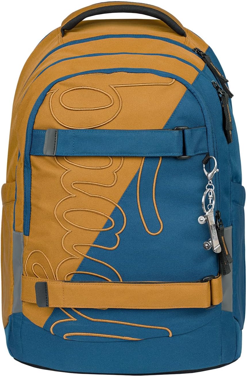 Baagl School Backpack Set Boys Girls Teenagers 3 Pieces Skateboard Backpack Skate MAX School Bag from 3rd Grade, Primary School Satchel with Chest Strap, Ergonomic School Bag, 30 L, DUO, L – Bild 2