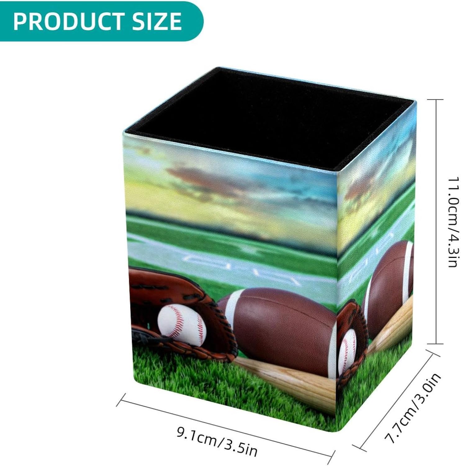 Stiftehalter für Schreibtisch, American Football Drucke, Stiftehalter, Stiftehalter, Make-up-Pinsel, Aufbewahrung, Schreibtisch, Schreibwaren, Organizer für Home Office – Bild 2