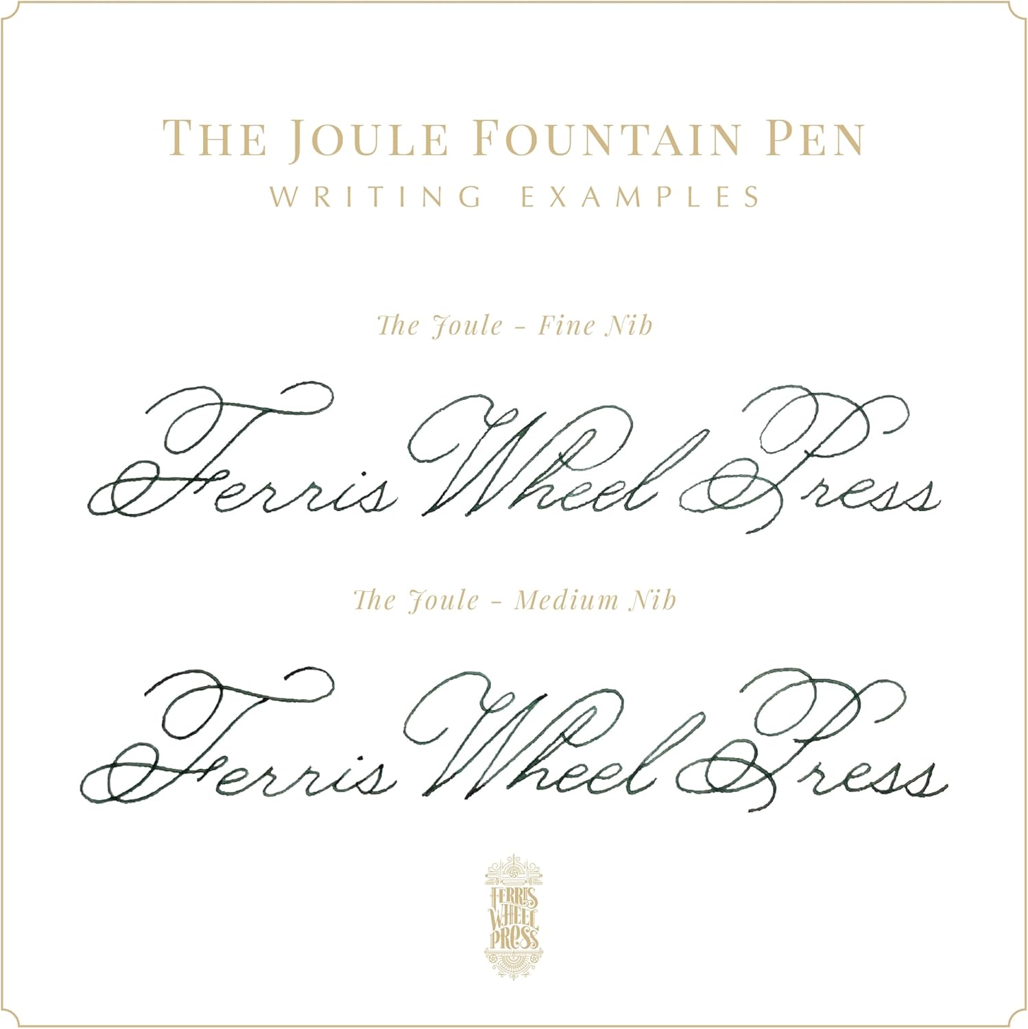 Ferris Wheel Press Joule Fountain Pen Luna Celeste Double Gold Plated, Sapphire Lacquer Finish Two-Tone Steel Nib Leather Sleeve/Medium – Bild 9