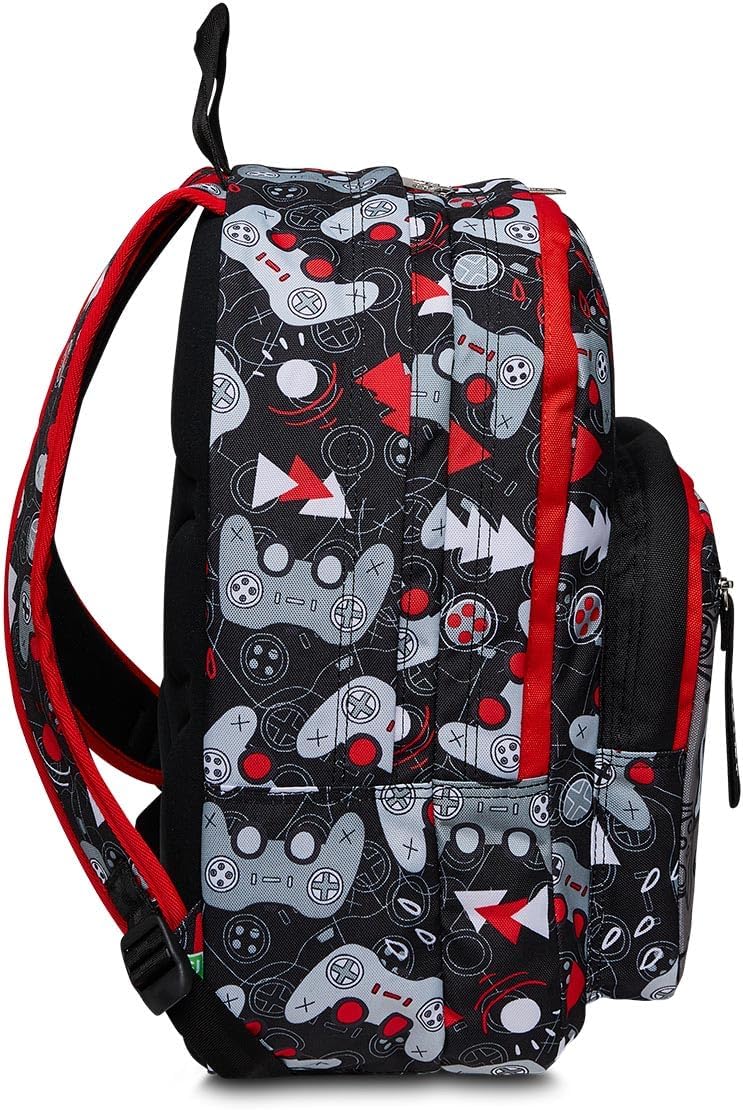 SJ Backpack School Bag for Primary School, 1st Grade 1 and Up Spacious School Bag for Girls and Boys, Multicolor/Pattern, Red/Black, black, School – Bild 3