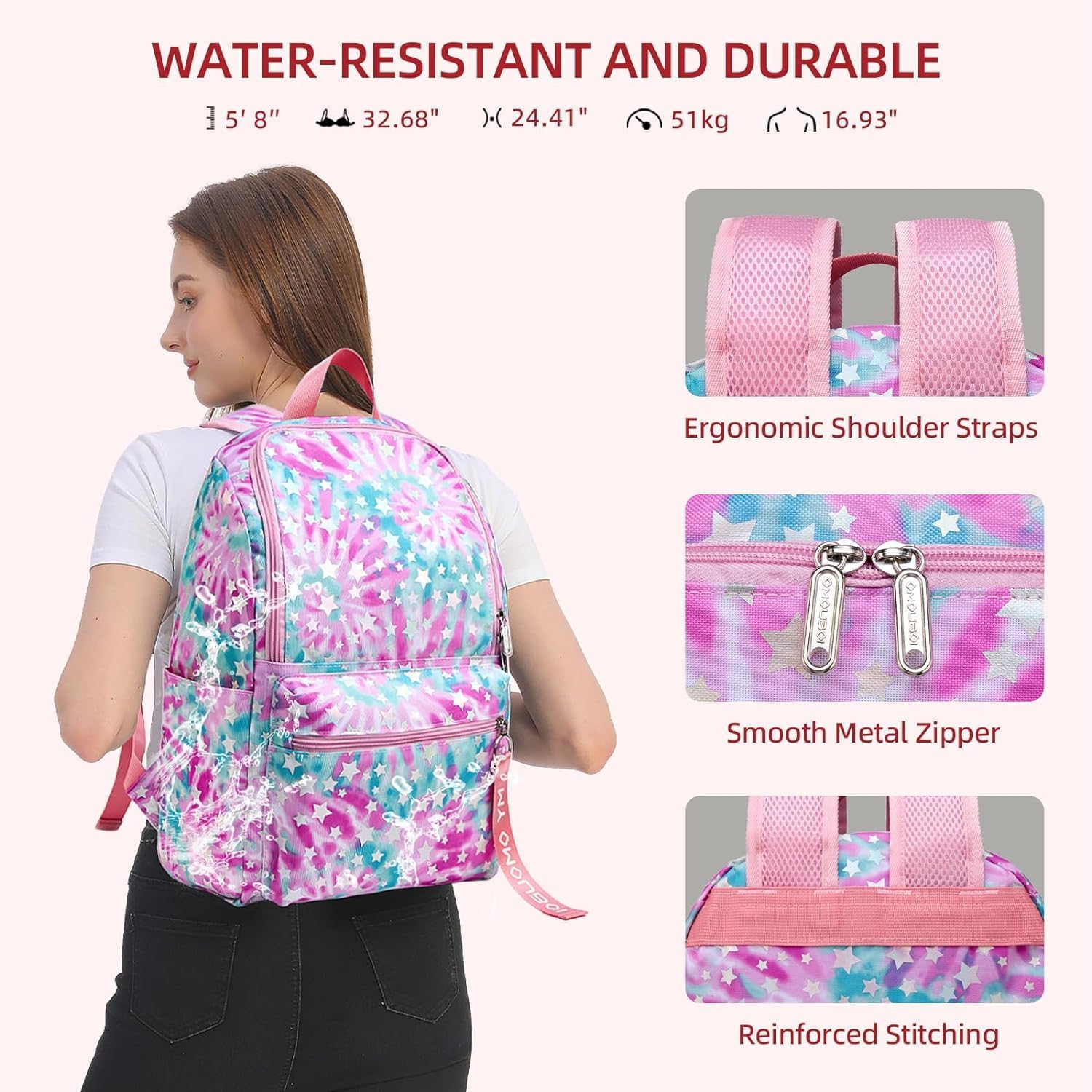 OMOUBOI Laptop Backpack for Men Women Fits 14-15.6 Inch Laptop Lightweight Bookbag School Backpack Work Bags Anti Theft Casual Daypack for Tennis Hiking Weekender Travel Business College – Bild 7