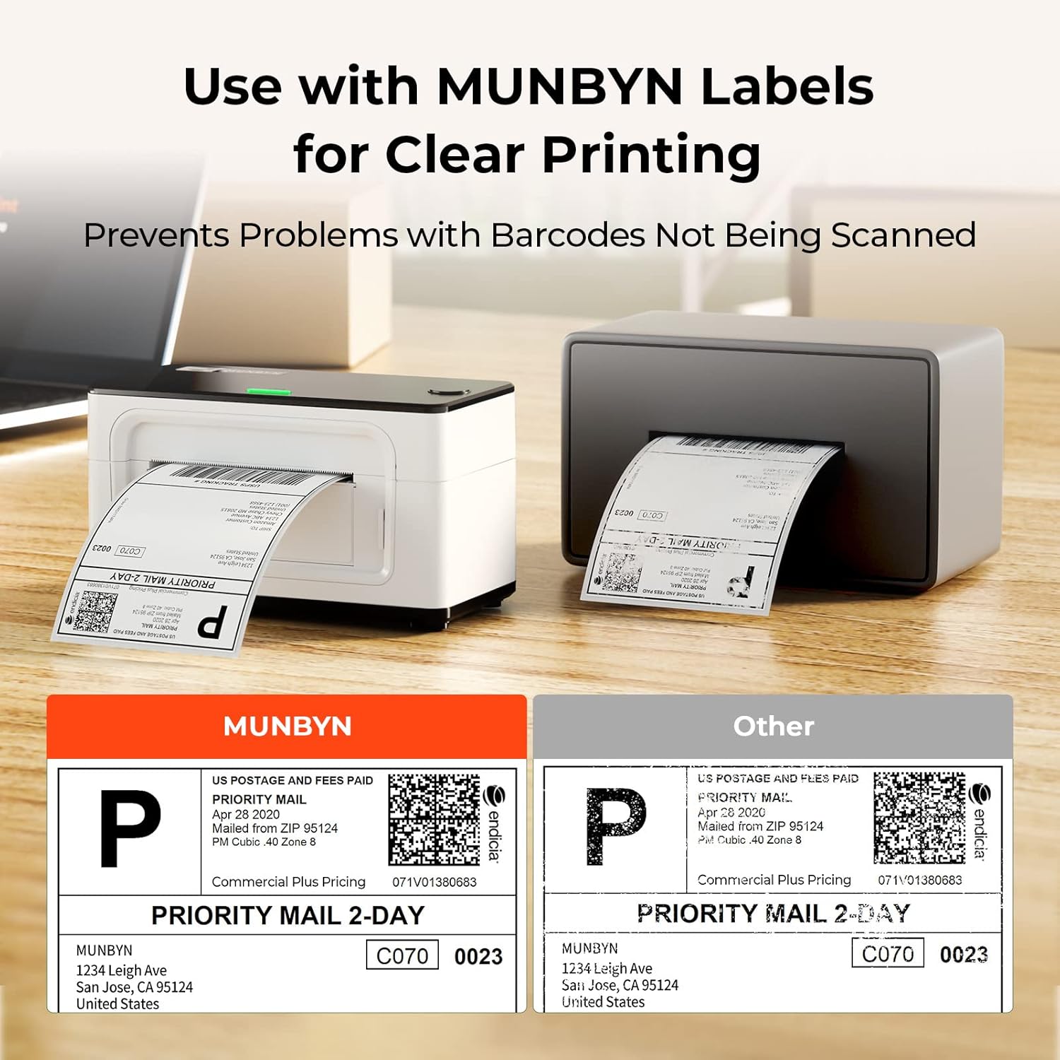 MUNBYN Label Printer Bluetooth, Thermal Printer, Label Printer 4x6 DHL UPS GLS Shipping Labels Printer, Thermal Printer, Labeling Device for Ebay, Amazon, Etsy, Shopify, 941B, White – Bild 4