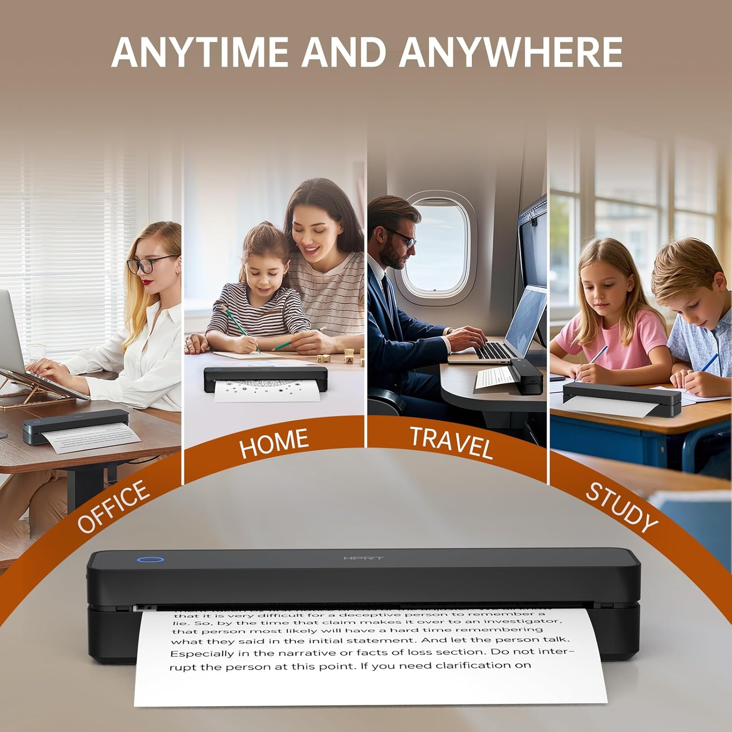 iDPRT Portable Wireless Printer for Travel, MT610 Mini Thermal Printer A4, Bluetooth Printer for Travel, Home, Study, Wireless Printer for Home Use Compatible with iOS, Android and PC, Black – Bild 7