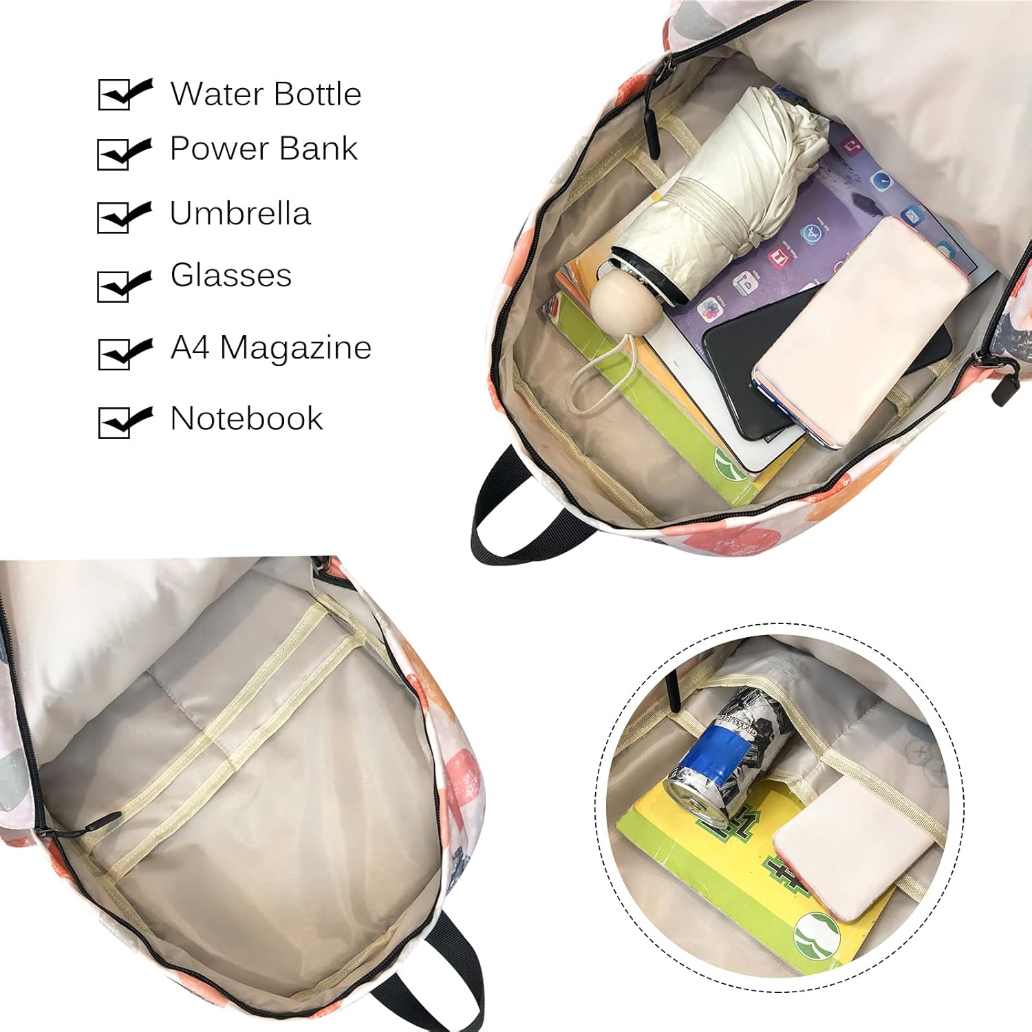 FANDARE School Backpack Girls School Bag Boys Backpacks School Backpacks Laptop School Bag Daypack Casual Daypacks for Women Men Travel Everyday Leisure Campus Hiking – Bild 4