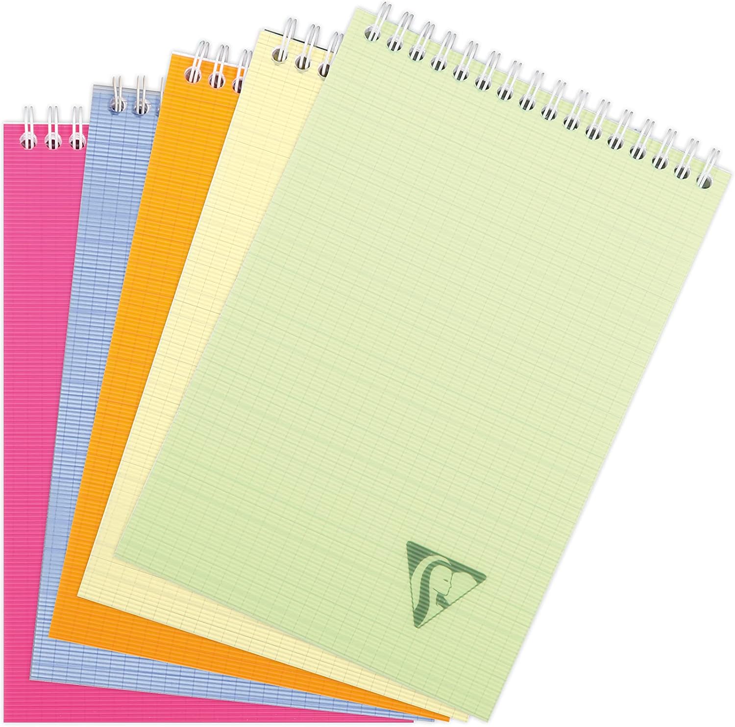 Clairefontaine 328645C Spiral Pad A5 Assorted Colours Squares 90 g 80 Sheets
