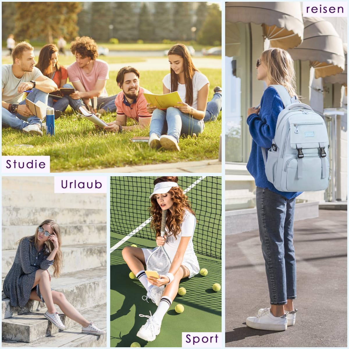 Schulrucksack Teenager Jungen Wasserdicht Schulranzen Schultasche Backpack School Bag Daypack für College Schule Arbeit – Bild 7