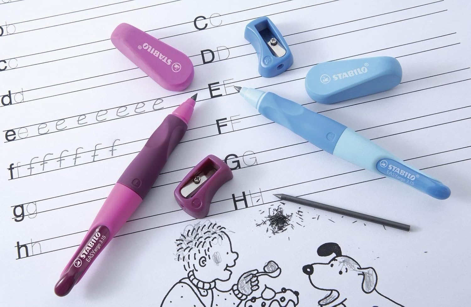 Handwriting Pencil - STABILO EASYergo 3.15 - Left Handed - Pink/Lilac – Bild 5