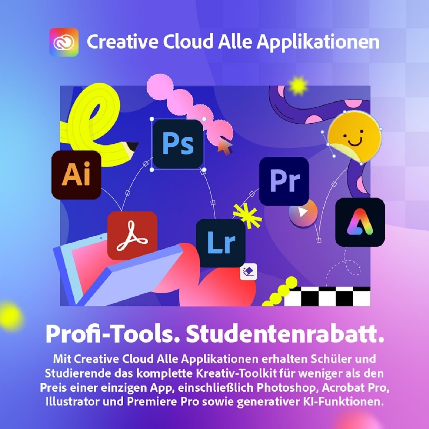 Adobe Creative Cloud Pro | Student & Teacher | Grafik Design | Gen AI | 1 Jahr| PC/Mac| Digital Download – Bild 2