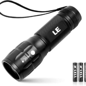 LE LED Torch Small, LE1000 Extremely Bright Zoom-able Mini Torches Battery Operated for Children, Portable, Waterproof Torch, Torch for Camping, Outdoor, Hiking, Emergencies