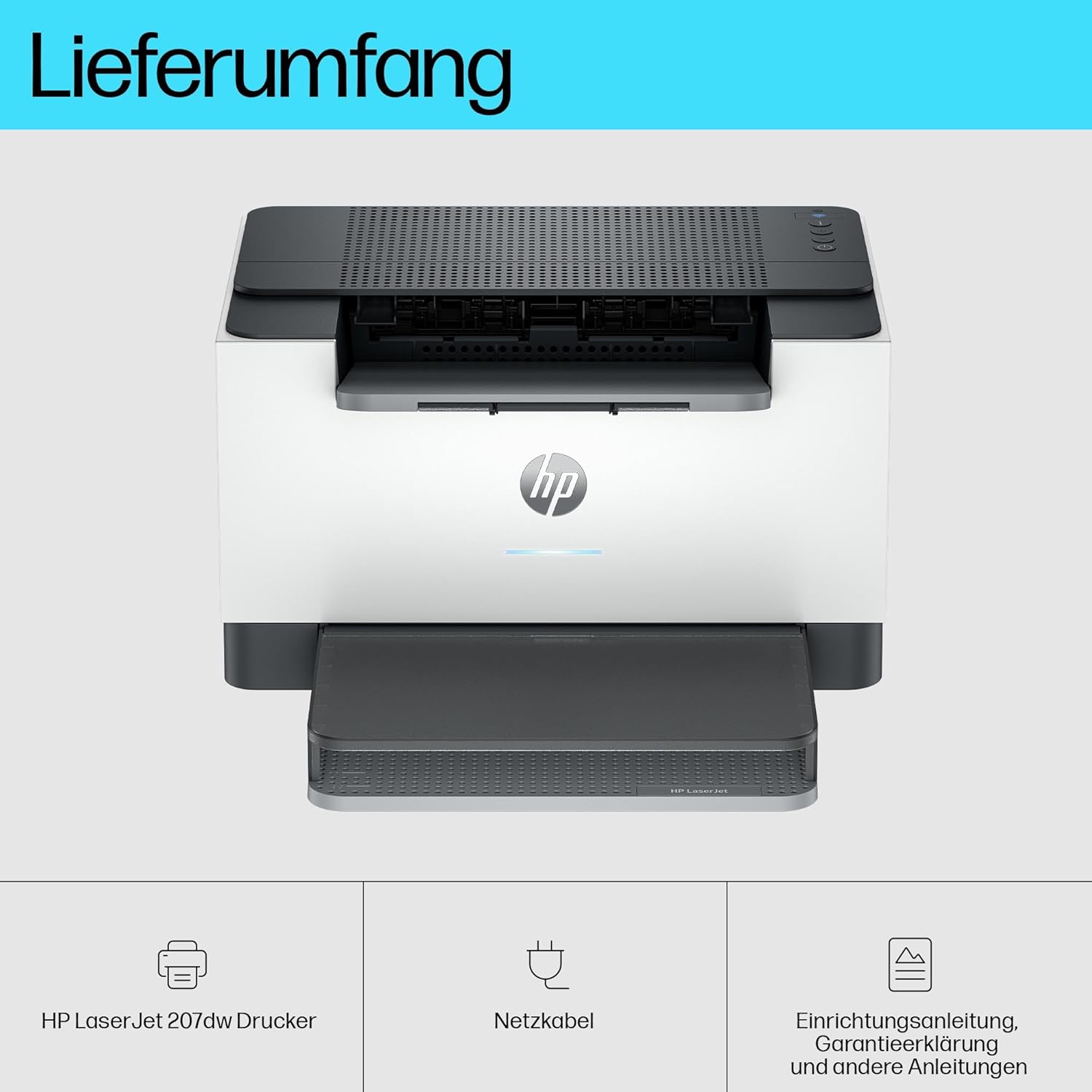 HP LaserJet M207dw Laser Printer Black and White, Fast Double-Sided Printing, Dual-Band Wi-Fi, USB, LAN, Smart App, LED Control Panel – Bild 4