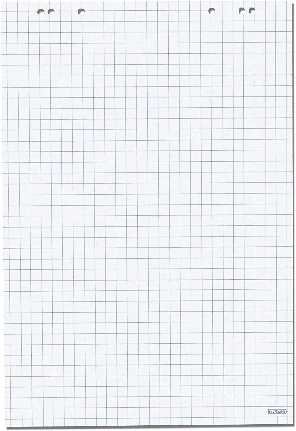 Herlitz Flipchart Pad, 68 x 99 cm (Squared / Punched), 5 Pads (20 Sheets per Pad)