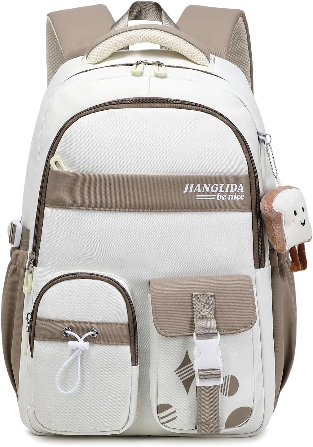 Girls' School Backpack - Backpack Teenager Waterproof & Lightweight - Stylish Casual Daypack, Nylon School Bag Girls 3rd - 9th Class with Large Capacity, 8534# Brown, Rucksack Backpacks – Bild 8