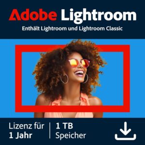Adobe Photoshop Lightroom Including 1TB Cloud Memory | 12 Month Subscription Card | Standard | 1 Device | 1 Year | PC/Mac | Download |