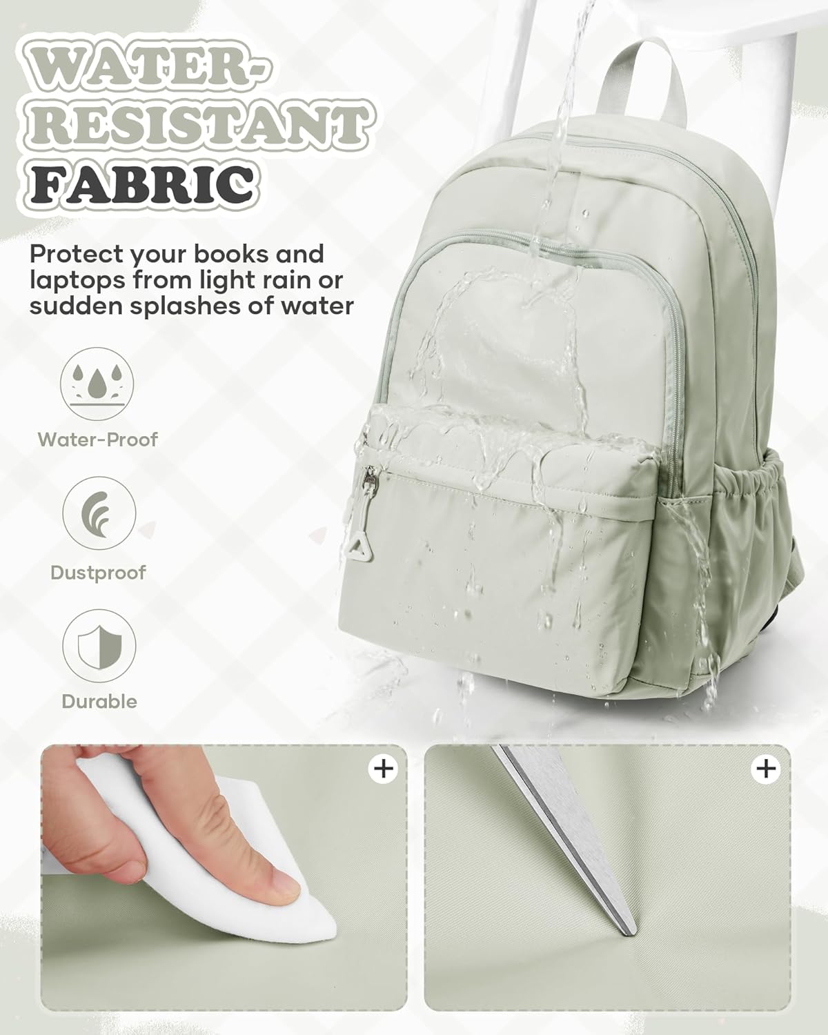VGCUB School Backpack Teenager Girls Waterproof Lightweight School Bag Leisure Backpack Work Bag Backpack Women – Bild 5