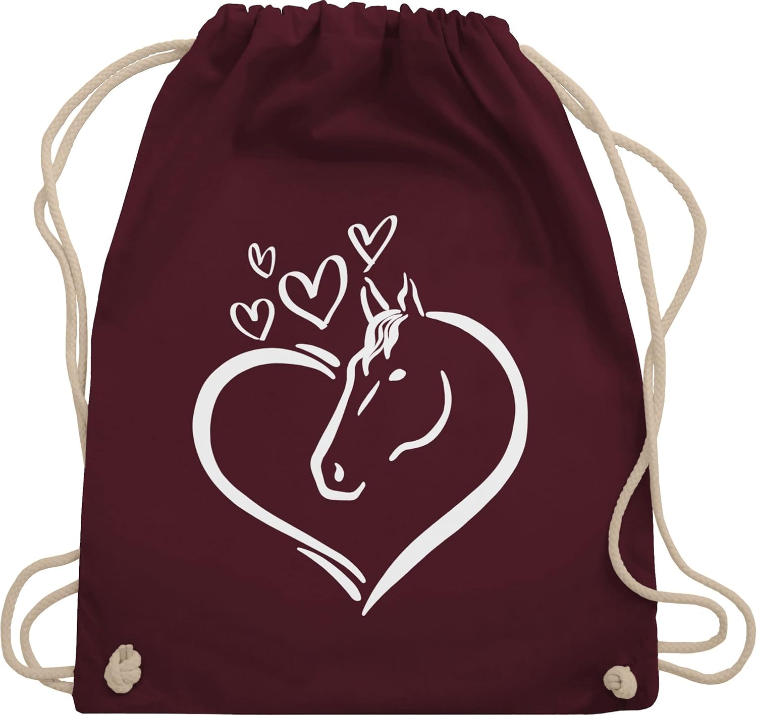 Shirtracer - Animal motif animal print - horse portrait in the heart - gym bag and fabric bag made of cotton