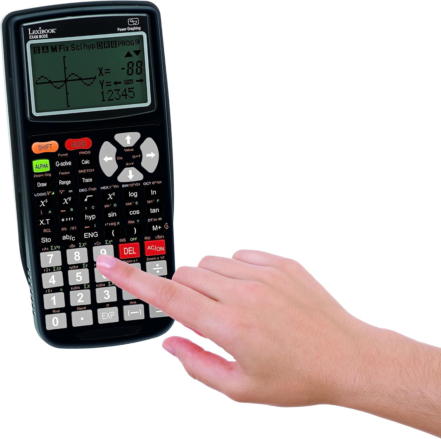 Lexibook, GC3001 Graphing Calculator Large Screen Integrated Exam Mode Black – Bild 5