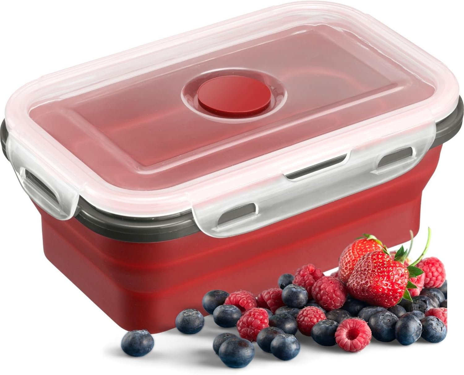 Westmark Foldable Food Storage Container - Practical Lunch Box Ideal for Work and Travel or for Storing Sausage and Cheese, Dishwasher Safe, Square, BPA-Free - 600 ml