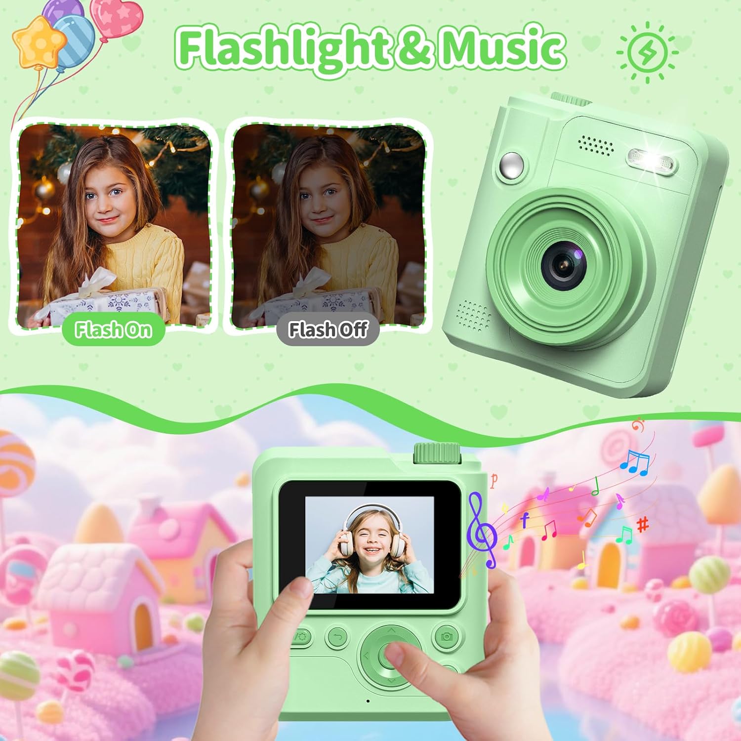 Gofunly Instant Camera Children, 1080P HD Children's Camera Instant Camera with 32GB Card & Printer Paper, Camera Children Instant Print Children's Toy Gifts for Boys and Girls 3-12 Years – Bild 6