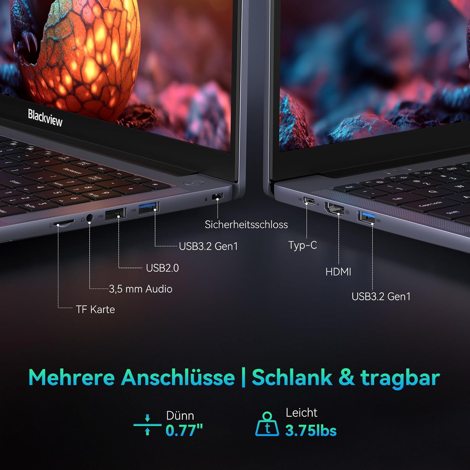 Blackview 15.6 Inch Laptop, N150 (Better N95/N97) up to 3.6GHz, 16GB RAM 512GB SSD Notebook for Business Students, FHD IPS Display, Eye Protection, 100W Type-C, 4K HDMI, Bluetooth, WiFi 5, QWERTY – Bild 8