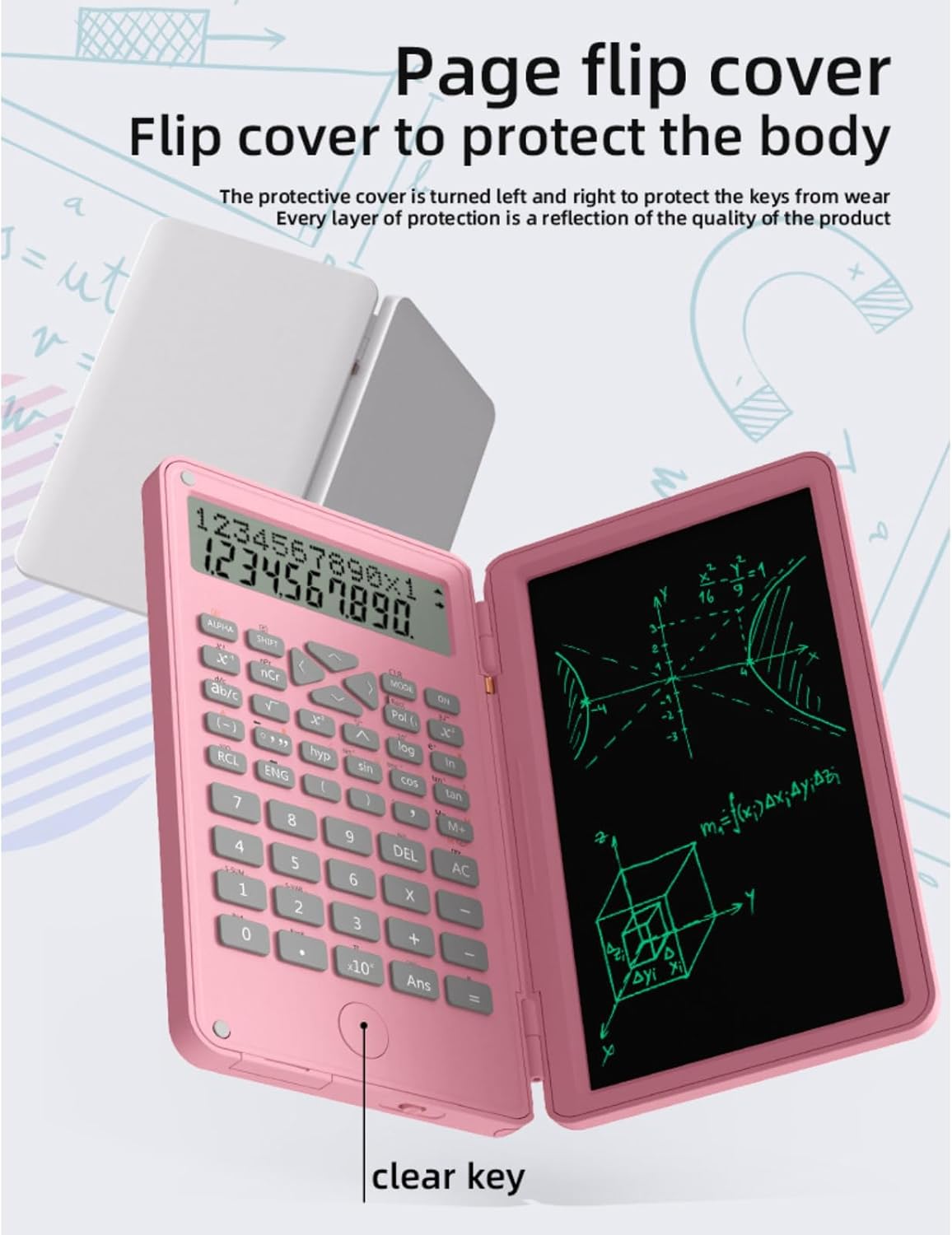 Scientific Calculator with Notepad, 10 Digit LCD Display Calculator, Pocket Mute, Multifunctional Desktop Calculator for Students, Secondary School and College (Black) – Bild 5