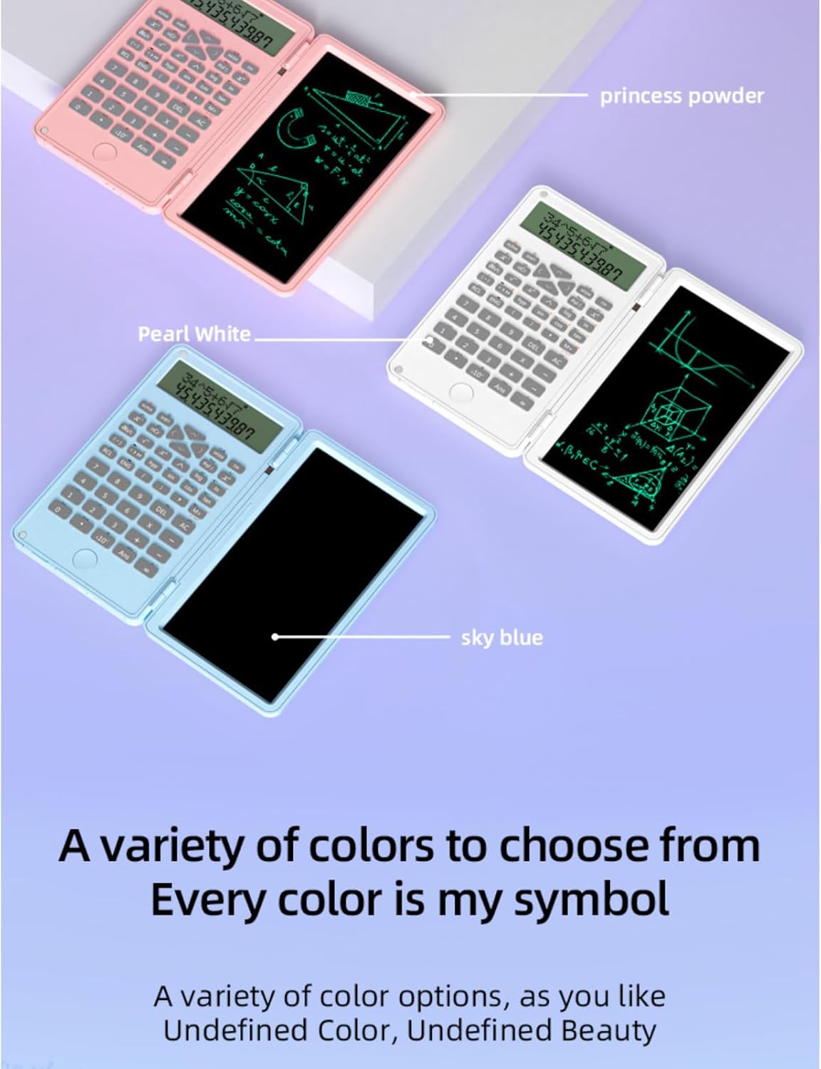 Scientific Calculator with Notepad, 10 Digit LCD Display Calculator, Pocket Mute, Multifunctional Desktop Calculator for Students, Secondary School and College (Black) – Bild 9