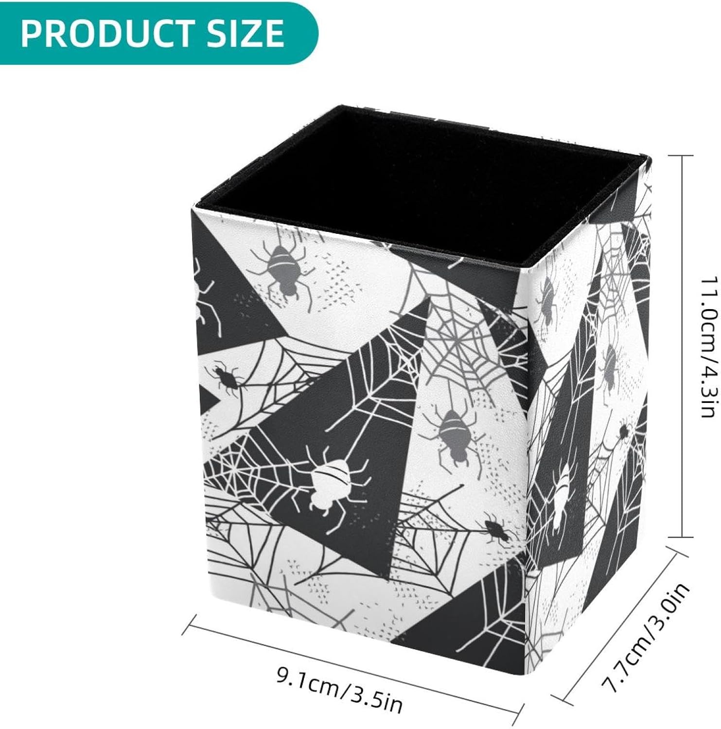 Pen Holder for Desk Scary Halloween Spider Web Prints Pen Holder Pen Holder Makeup Brush Storage Desk Stationery Organizer for Home Office – Bild 2