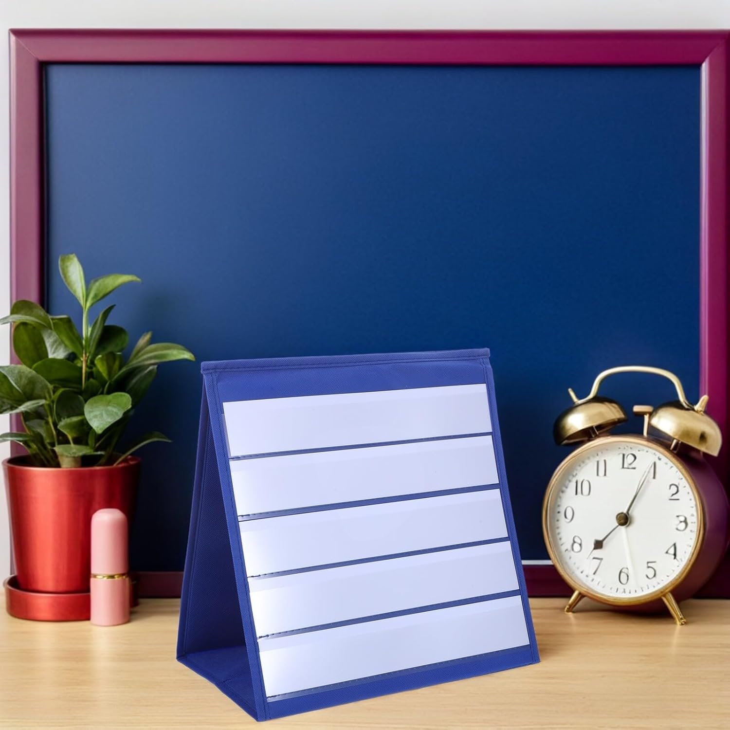 Cabilock Kartenständer Dreieck Tisch Chartständer Klein 305X33cm Stoff Taschenhalter für Klassenzimmer Stundenplan Organisation – Bild 5