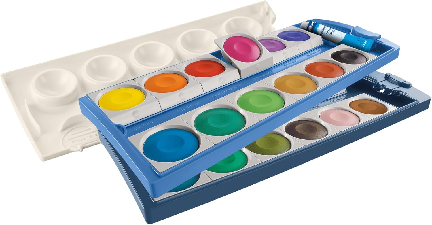Pelikan K24 eco 701303 Paint Box with 24 Colours Including Opaque White Recycled Plastic
