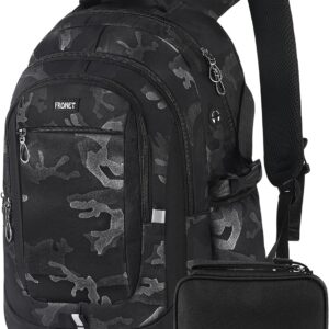 School Backpack, Teenager Boys School Bag, Backpack Men’s 17.3 Inch Laptop, Black Ergonomic Daypack School Bags Daypack Backpacks for Travel University Boys Large