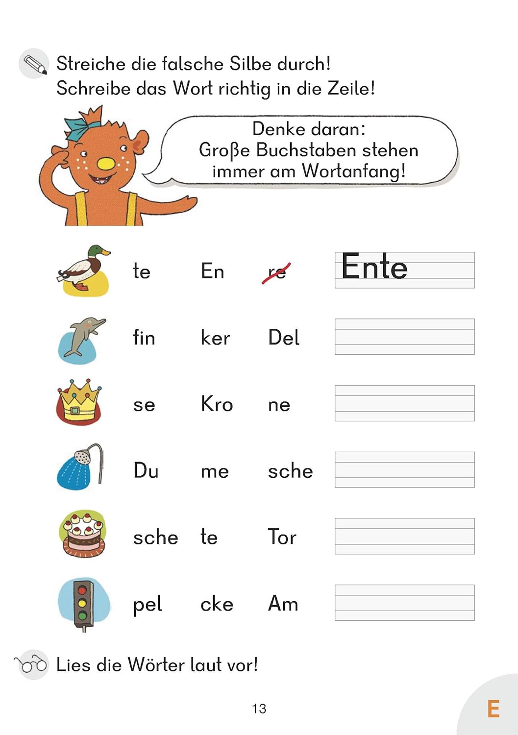 Deutsch 1. Klasse Übungsheft - Besser lesen: Silben lesen lernen 1. Klasse für Erstleser. Wie im Unterricht: Erklärungen mit Übungen und Lösungen (Forder- und Förderhefte, Band 271) – Bild 5