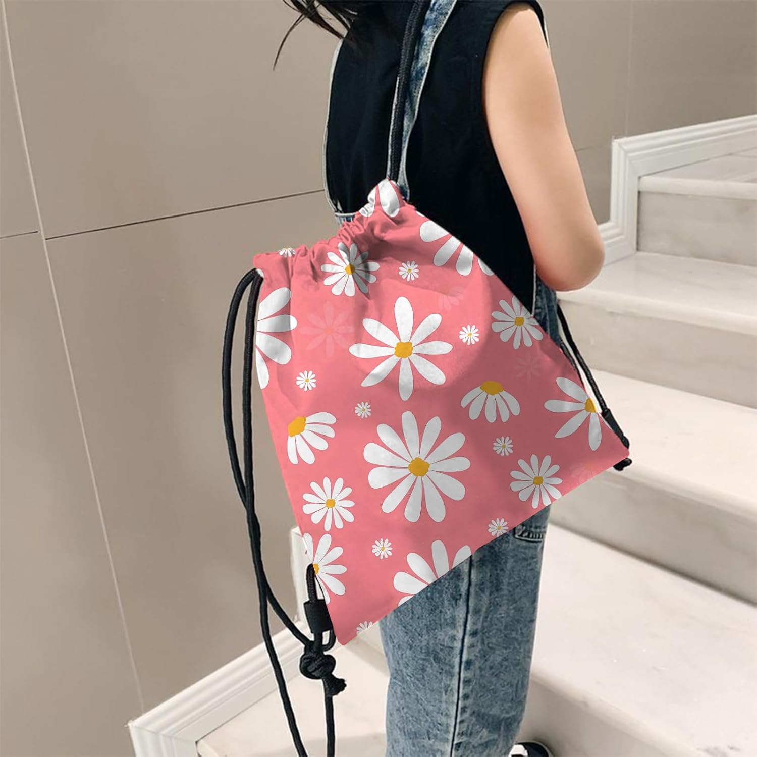 Gym Bag with Drawstring for Fitness, Beach, Swimming & Travel, Stylish Cute Waterproof Sports Bag for Women Girls Men – Bild 5