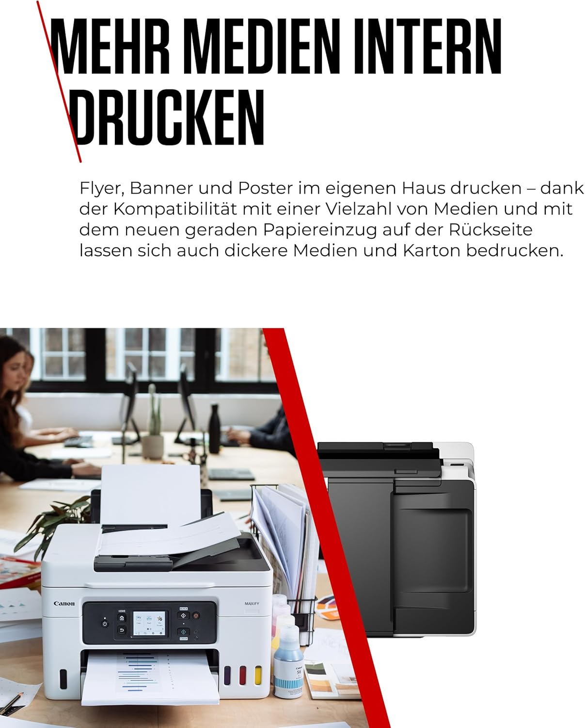 Canon MAXIFY GX4050 MegaTank Multifunktionsdrucker 4in1 (Tintenstrahl, Druck, Kopie, Scan, Fax, ADF 35 Blatt, WLAN, LAN, TouchLCD, Duplex, niedrige Seitenkosten, hohe Reichweite, gerader Einzug) weiß – Bild 8