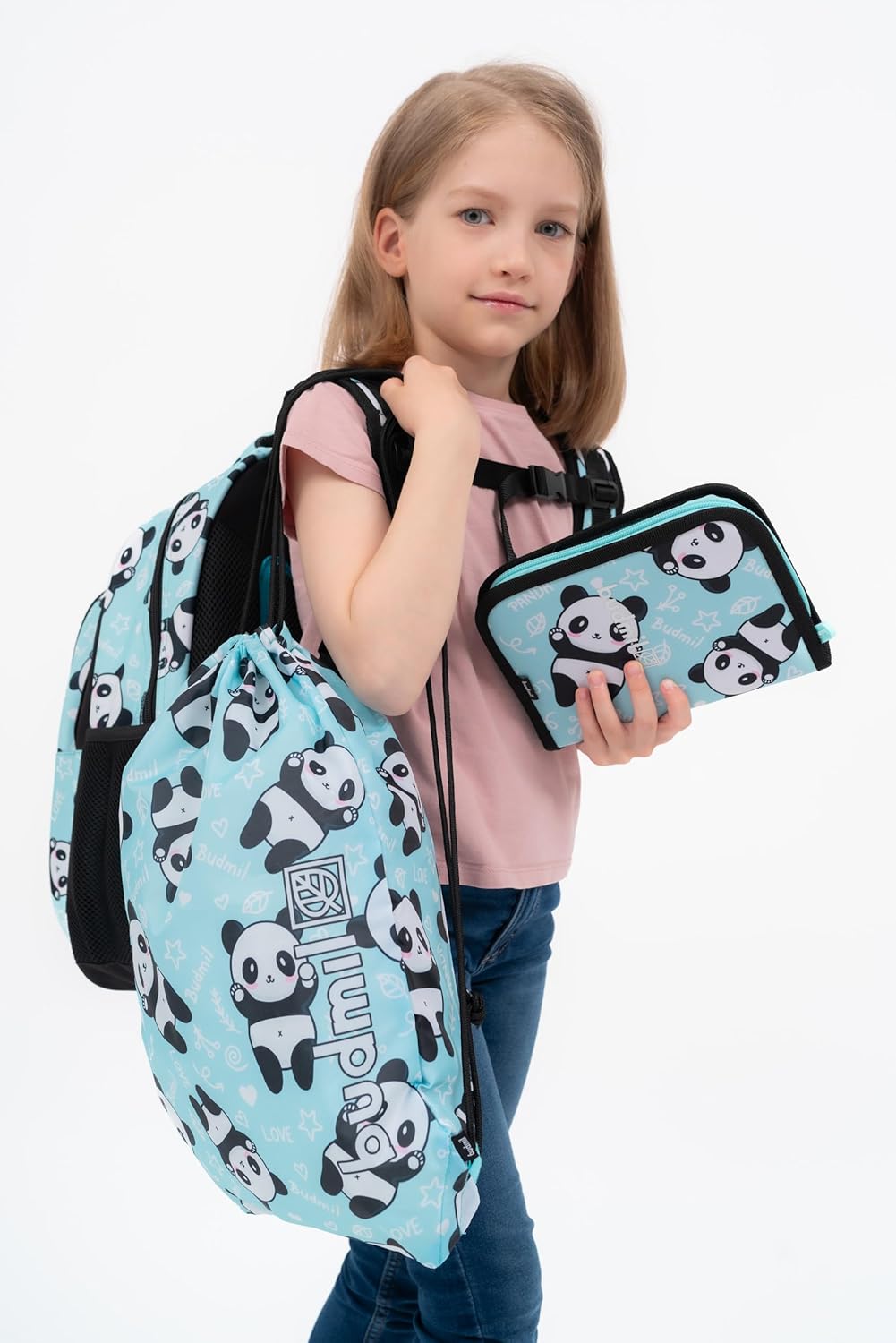 budmil School Backpack Set, 3 Pieces, School Bag from 1st Grade Primary School, Ergonomic Satchel for Girls and Boys, 26L Satchel with Chest Strap – Bild 2