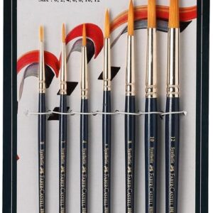 Faber Castell Synthetic Hair Brushes – Set of 7