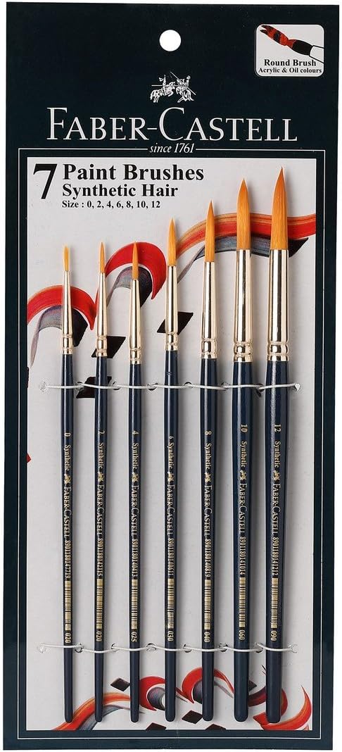 Faber Castell Synthetic Hair Brushes - Set of 7