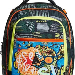 SJ Trolley Backpack 3 in 1 School Bag with Wheels Removable Backpack from 1st Grade for School, High School, Travel & Leisure, Girls & Boys, orange, Casual