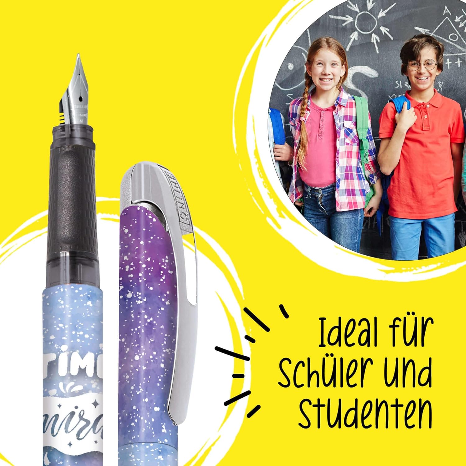 ONLINE College Miracles Fountain Pen, Ink Fountain Pen for Right-Handed Users, Ergonomic Grip, High-Quality Iridium Nib Medium, Standard Ink Cartridges, Includes Combination Cartridge Blue, Suitable for Allergy Sufferers – Bild 4