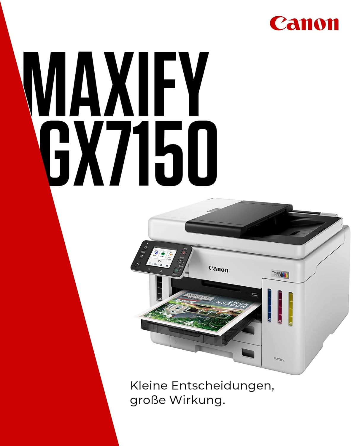 Canon MAXIFY GX7150 Compact Office Printer - Colour Printer & Scanner All-in-One WiFi | MegaTank Inkjet Printer with Copier & Scanner | Wi-Fi, Ethernet & USB Port – Bild 2