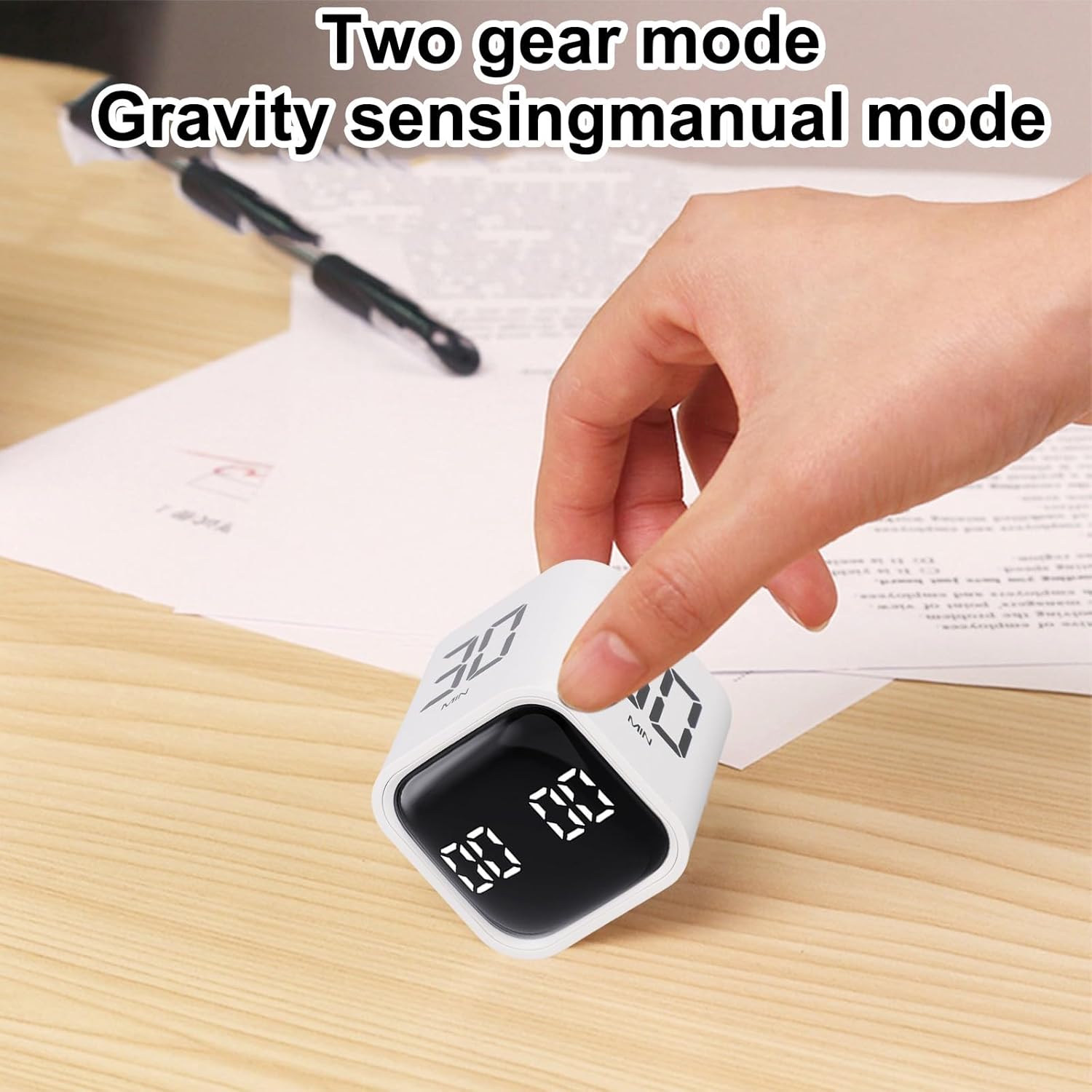 Stundenplaner mit Lautstärkeregelung, innovatives Gravitationssensor-Flip-Design für Würfel-Timer, geräuschlos mit 3 Lautstärkestufen, wiederaufladbar über USB-C, ideal für Küche, Büro, Lernen und Tr – Bild 5