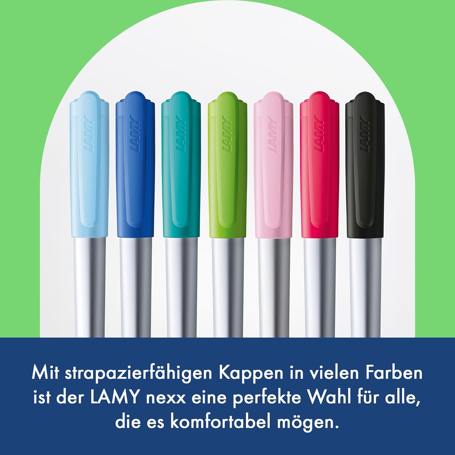 LAMY nexx 086 Fountain Pen Aluminium in Green with Non-Slip Grip and Steel Nib Size A (Beginner) – Bild 6