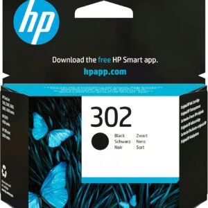 HP 302 (F6U66AE) Original Black Ink Cartridge for HP DeskJet 1110, 213x, 363x, HP Envy 452x, HP OfficeJet 383x, 465x, 52x, Standard